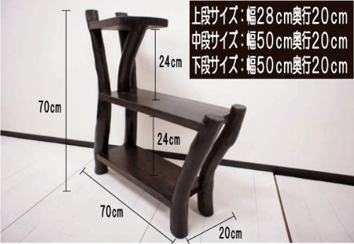 Amazon | アジアン家具 バリ家具 ♪ARナチュラルラック 3段M（DB